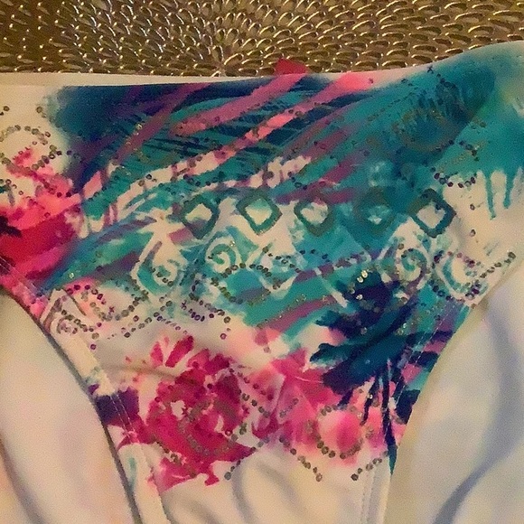 Colorful, bikini, bottom size X large by ocean Pacific blue, hot, pink, … - Picture 3 of 10